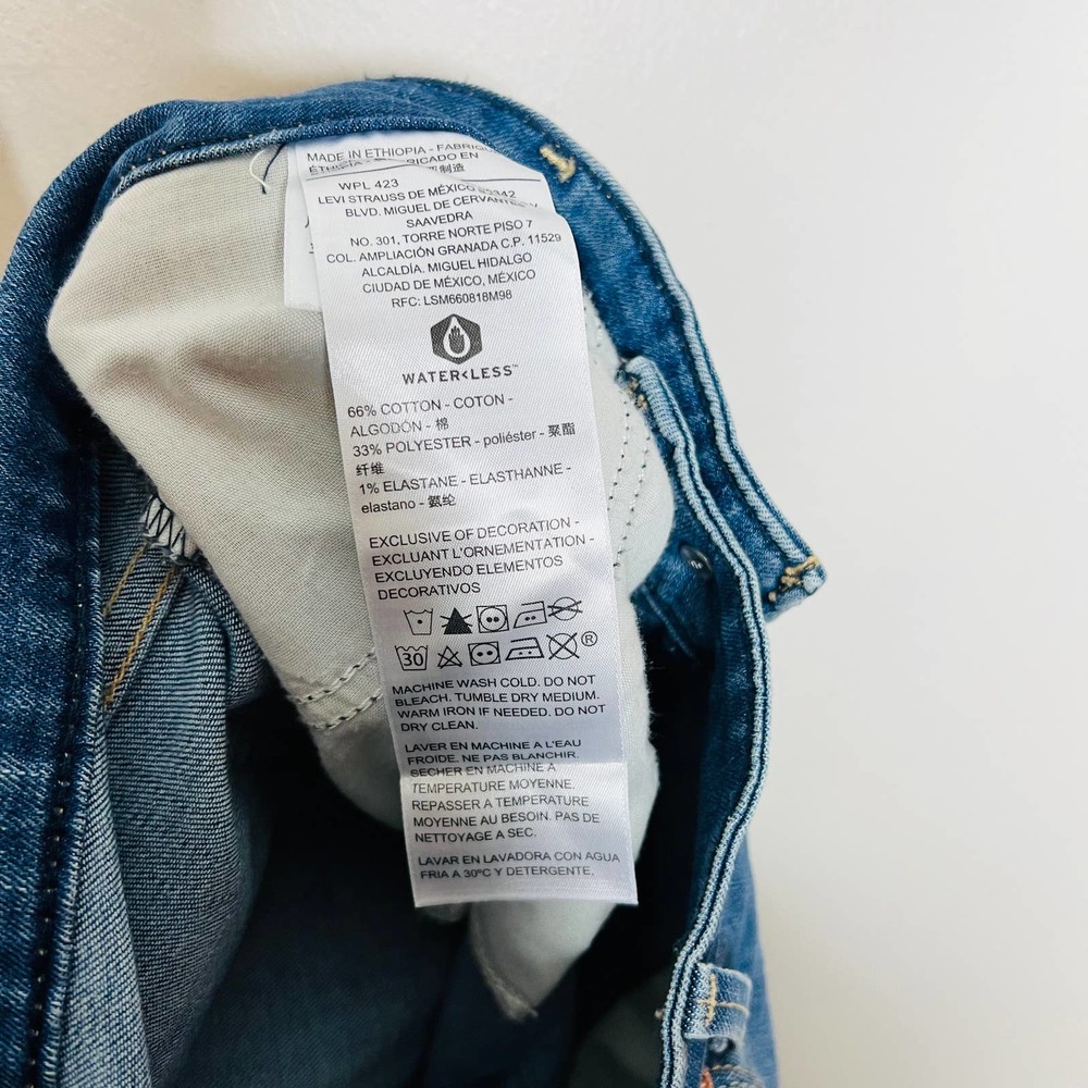 Levi's Mid Rise Slim Jeans 32 Med Wash Skinny Denim Stretch Faded High Waist - Picture 5 of 7